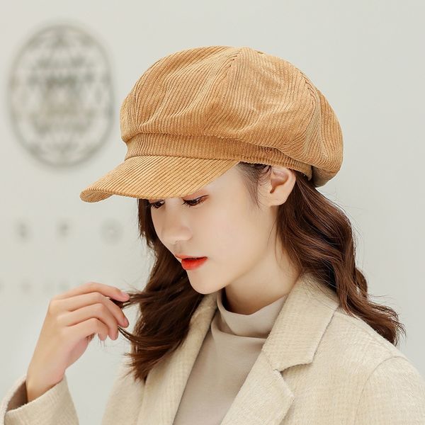 2019 season new corduroy korean style women's striped duck tongue british beret octagonal hat cap octagonal cap beret, Blue;gray
2019 season new corduroy korean style women's striped duck tongue british beret octagonal hat cap octagonal cap beret, Blue;gray