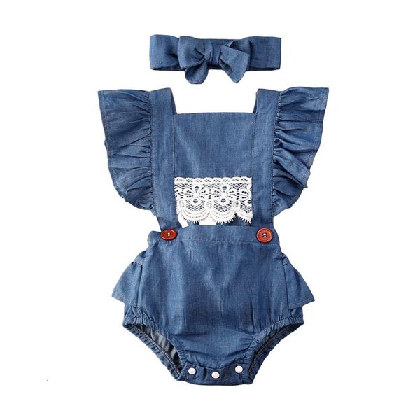 2020 baby summer clothing infant newborn baby girls denim lace bodysuits ruffled sleeveless sunsuit solid princess jumpsuit, Blue
2020 baby summer clothing infant newborn baby girls denim lace bodysuits ruffled sleeveless sunsuit solid princess jumpsuit, Blue