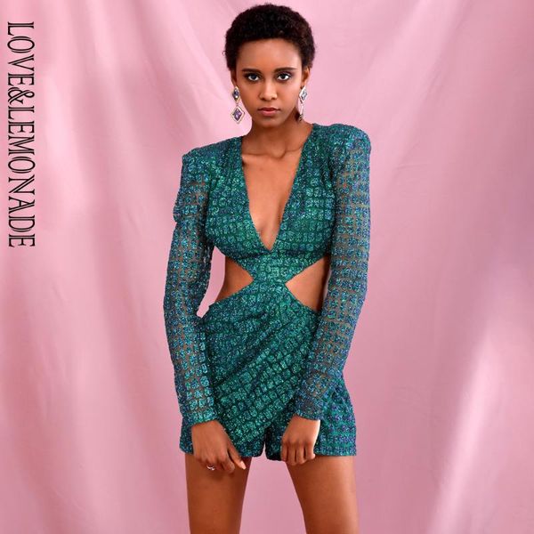 women's jumpsuits & rompers love lemonade green dark v-neck open back cross glitter glued material long sleeve playsuit lm82379, Black;white
women's jumpsuits & rompers love lemonade green dark v-neck open back cross glitter glued material long sleeve playsuit lm82379, Black;white