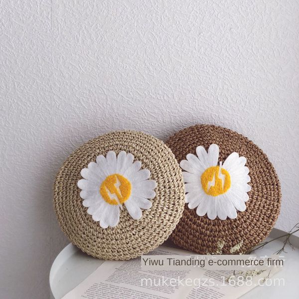 tianding ins style korean daisies children's handmade beret straw beret baby concave shape pumpkin hat straw hat, Blue;gray
tianding ins style korean daisies children's handmade beret straw beret baby concave shape pumpkin hat straw hat, Blue;gray