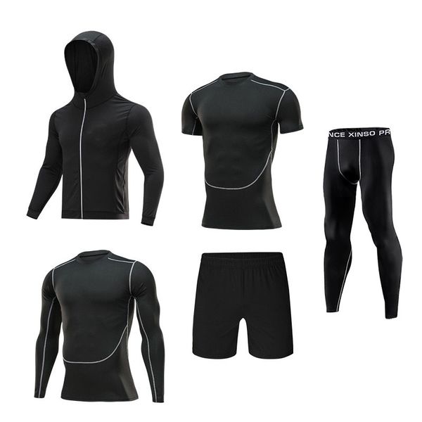 running sets 5 pcs/set men sportswear compression sport suits quick dry clothes sports joggers training gym fitness tracksuits, Black;blue
running sets 5 pcs/set men sportswear compression sport suits quick dry clothes sports joggers training gym fitness tracksuits, Black;blue