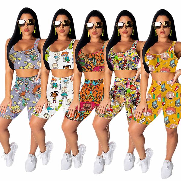 cartoon print women shorts tracksuit summer sleeveless t-shirt + shorts two piece set fashion outfits jogger sportswear suit sale, White
cartoon print women shorts tracksuit summer sleeveless t-shirt + shorts two piece set fashion outfits jogger sportswear suit sale, White