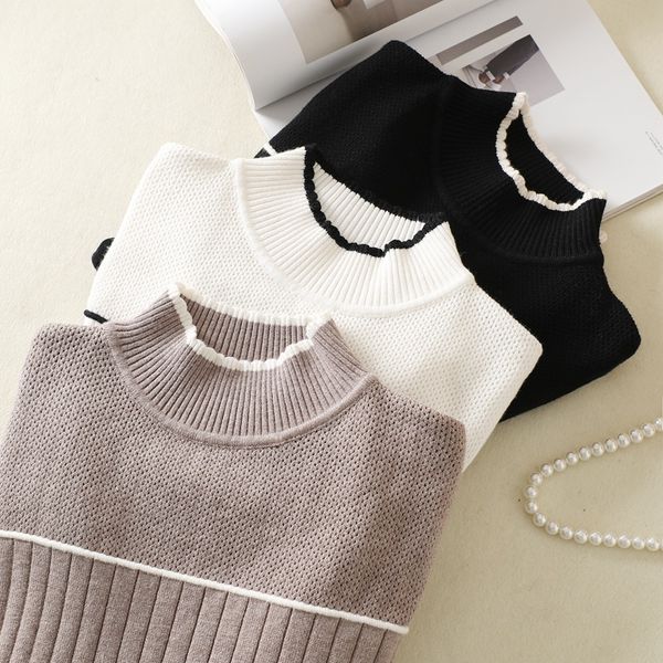 women's sweaters bygouby striped women sweater color block turtleneck atumn winter thick warm pullovers soft cotton ribbed knitwear, White;black
women's sweaters bygouby striped women sweater color block turtleneck atumn winter thick warm pullovers soft cotton ribbed knitwear, White;black