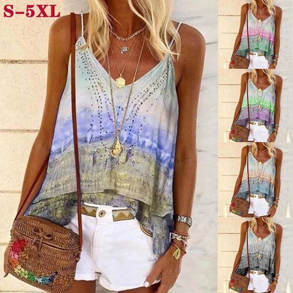 2020 summer women's v-neck printed loose dungaree shirt vest pink gray green color halter top, White
2020 summer women's v-neck printed loose dungaree shirt vest pink gray green color halter top, White