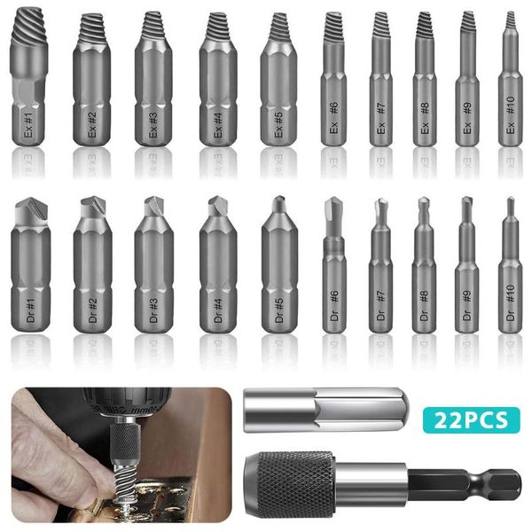 22 pcs damaged screw extractor drill bit extractor drill set broken speed out bolt bolt stud remover tool
22 pcs damaged screw extractor drill bit extractor drill set broken speed out bolt bolt stud remover tool