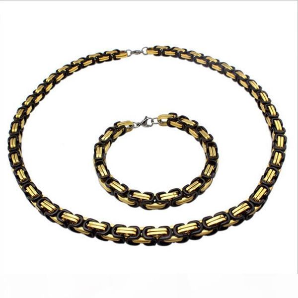 18kgp men's swiss precision steel necklace suits necklace and bracelet wide 8mm jewelry sets luxury gifts, Silver
18kgp men's swiss precision steel necklace suits necklace and bracelet wide 8mm jewelry sets luxury gifts, Silver