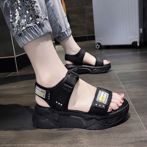 sandals women 2020 new summer thick-soled sponge cake all-match casual fashion women's sports plus size sandals, Black
sandals women 2020 new summer thick-soled sponge cake all-match casual fashion women's sports plus size sandals, Black