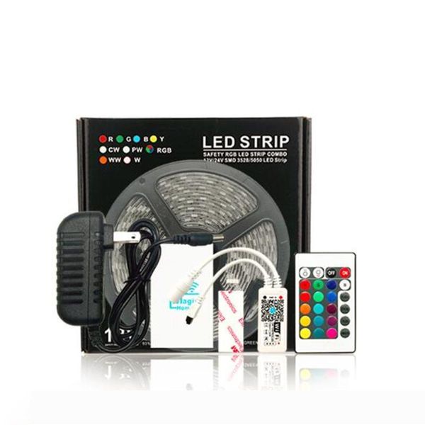 

wifi управления 150led 5m smd 5050 rgb led strip light combo ios android для дома партии новогоднее украшение освещения