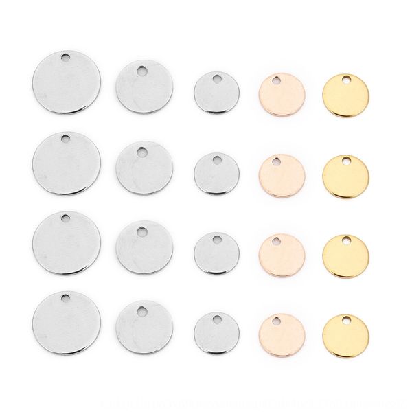 20 pieces/bag stainless steel pendant-shaped diy tag round pendant simple smooth pendant non-fading perforated wafer diy accessories, Silver 
20 pieces/bag stainless steel pendant-shaped diy tag round pendant simple smooth pendant non-fading perforated wafer diy accessories, Silver