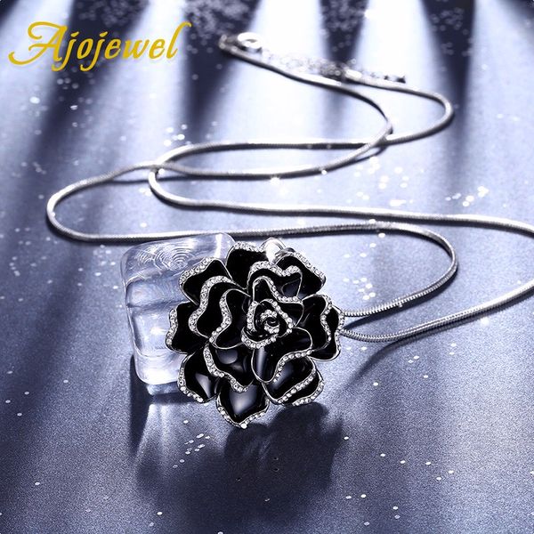 ajojewel enamel black jewelry retro rose flower necklaces for women high quality, Silver
ajojewel enamel black jewelry retro rose flower necklaces for women high quality, Silver