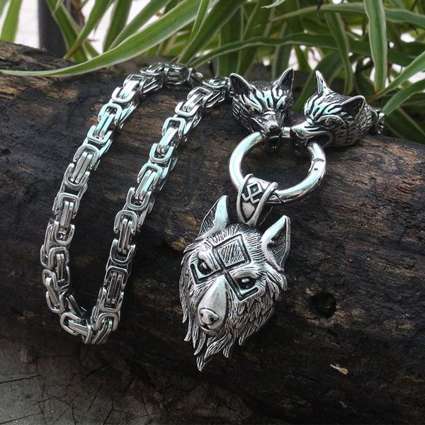 men stainless steel necklace viking wolf head with viking wolf pendant norse talisman ethnic jewelry
men stainless steel necklace viking wolf head with viking wolf pendant norse talisman ethnic jewelry