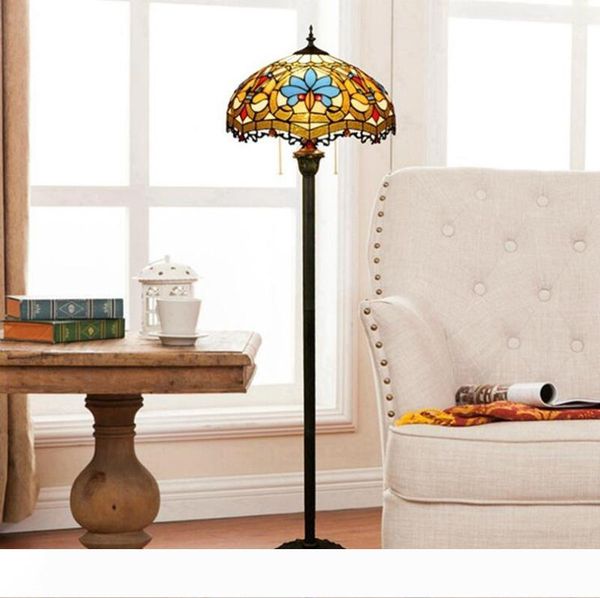 European Modern Mediterranean Creative Retro Tiffany Stained Glass Floor Lamp Living Room Dining Room Bedroom Floor Lamp