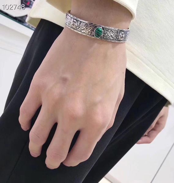 925 sterling silver punk bracelet with nature stone fits european style jewelry charm women and man bracelet jewelry ps5219a, Black
925 sterling silver punk bracelet with nature stone fits european style jewelry charm women and man bracelet jewelry ps5219a, Black