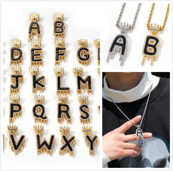 black enamel bling cubic zirconia custom initial letter name crown water drop pendant necklace diamond hip hop jewelry gifts for men women, Silver
black enamel bling cubic zirconia custom initial letter name crown water drop pendant necklace diamond hip hop jewelry gifts for men women, Silver