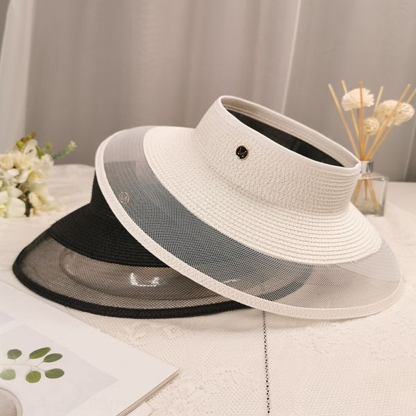 straw plaited empty mesh stitching sunscreen sunscreen brim big brim seaside holiday sun-proof hat beach hat female, Blue;gray 
straw plaited empty mesh stitching sunscreen sunscreen brim big brim seaside holiday sun-proof hat beach hat female, Blue;gray