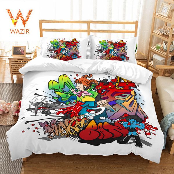 wazir 3d graffiti pattern bedding sets cotton children cartoon duvet cover kids bed linens set euro king boys bedclothes
wazir 3d graffiti pattern bedding sets cotton children cartoon duvet cover kids bed linens set euro king boys bedclothes