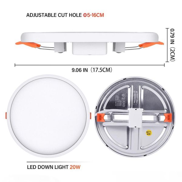 20W Round LED Panel Lights Warm White Bedroom Livingroom Kitchen Ransturant Indoor Lighting fixture Led Lamp for Decoration
20W Round LED Panel Lights Warm White Bedroom Livingroom Kitchen Ransturant Indoor Lighting fixture Led Lamp for Decoration