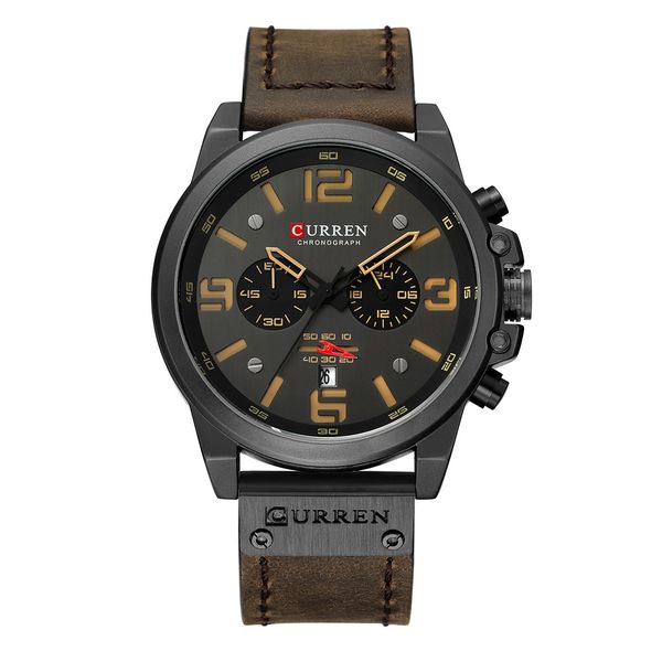 2020 new fashion mens watches big dial quartz watch leather waterproof sport chronograph watch men, Slivery;brown
2020 new fashion mens watches big dial quartz watch leather waterproof sport chronograph watch men, Slivery;brown