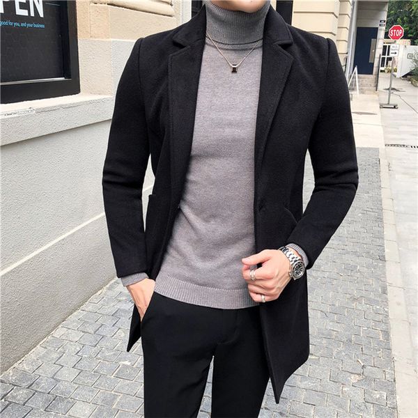 slim mens wool blends winter thicken fashion men coats solid color plus size blazer collar mens outerwear coats, Black
slim mens wool blends winter thicken fashion men coats solid color plus size blazer collar mens outerwear coats, Black