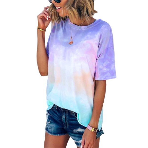 Loose Casual Women Gradient Color Print Tshirt Short Sleeve Summer 2020 New Fashion Tie-dye Print Short T-Shirts Plus Size Shirt
Loose Casual Women Gradient Color Print Tshirt Short Sleeve Summer 2020 New Fashion Tie-dye Print Short T-Shirts Plus Size Shirt
