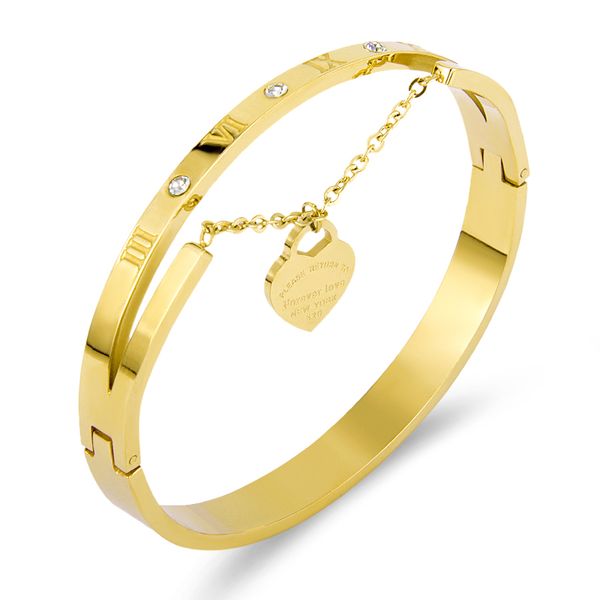 lover heart bracelets tag stainless steel roman numerals zircon bangles & bracelets for women accessories, Black
lover heart bracelets tag stainless steel roman numerals zircon bangles & bracelets for women accessories, Black