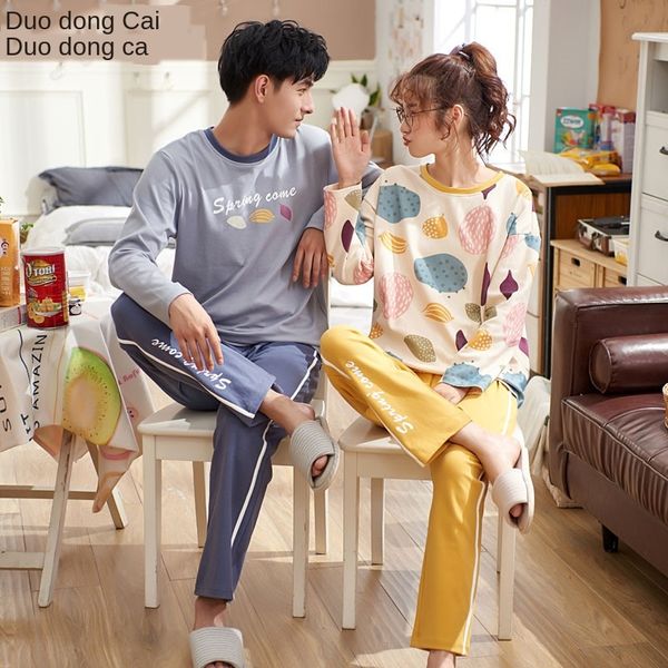 autumn new cotton couple pajamas female pullover long sleeve cotton men's home clothes set pullover home suit clothes set, Blue;red
autumn new cotton couple pajamas female pullover long sleeve cotton men's home clothes set pullover home suit clothes set, Blue;red