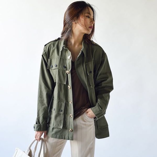 2020 woman spring green jacket streetwear long sleeve turn-down collar wide-waisted single breasted cotton jeans jacket women, Black;brown
2020 woman spring green jacket streetwear long sleeve turn-down collar wide-waisted single breasted cotton jeans jacket women, Black;brown