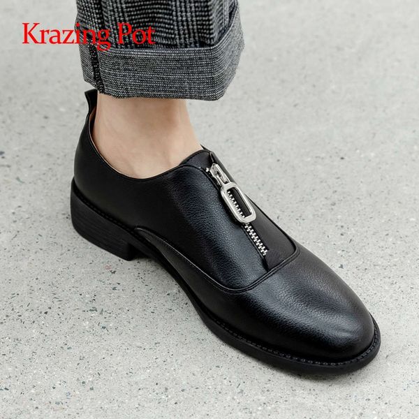 krazing pot large size concise style cow leather handmade round toe med square heel zipper classic colors gentlewomen pumps l11, Black
krazing pot large size concise style cow leather handmade round toe med square heel zipper classic colors gentlewomen pumps l11, Black