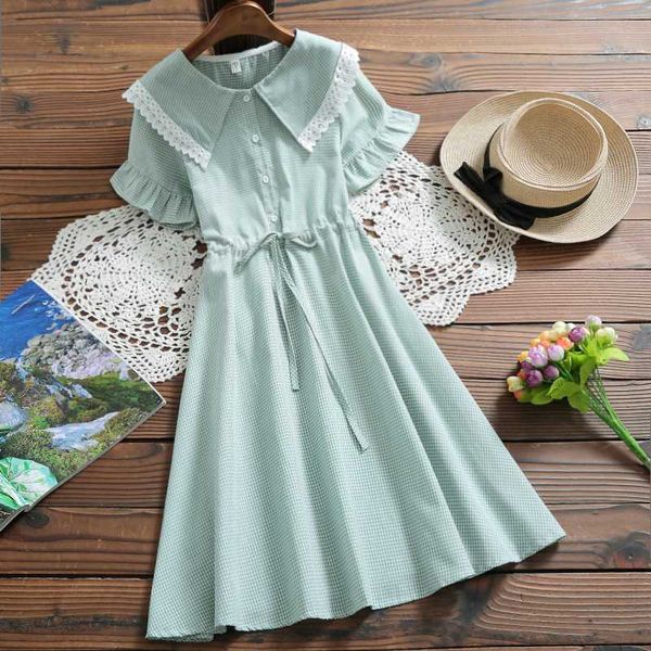 mori girl cotton linen plaid dress 2020 summer new fashion cute dress japanese short sleeve vestidos, Black;gray
mori girl cotton linen plaid dress 2020 summer new fashion cute dress japanese short sleeve vestidos, Black;gray