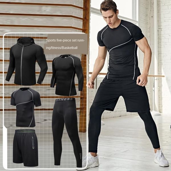 2020 summer new men's quick-drying clothes running training basketball suitbasketball suitsuit sports suit five-piece set, White;black
2020 summer new men's quick-drying clothes running training basketball suitbasketball suitsuit sports suit five-piece set, White;black