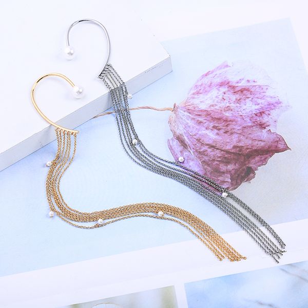 kissme unilateral acrylic pearl long chains tassel hanging earrings for women white gold color fashion dangle earrings jewelry, Silver
kissme unilateral acrylic pearl long chains tassel hanging earrings for women white gold color fashion dangle earrings jewelry, Silver