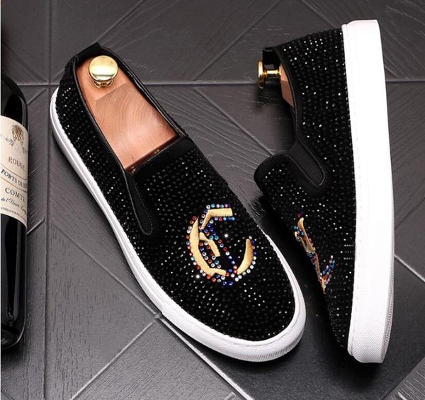 new 2020 britain luxury designer men rhinestone rivets embroidered platform shoes man low-loafers thick bottom sneakers, Black
new 2020 britain luxury designer men rhinestone rivets embroidered platform shoes man low-loafers thick bottom sneakers, Black