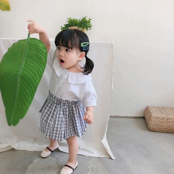 a mu monkey 2019 korean new girl's jacquard shirt foreign style cotton shirt children's hollow jacquard short sleeve top, White;black
a mu monkey 2019 korean new girl's jacquard shirt foreign style cotton shirt children's hollow jacquard short sleeve top, White;black