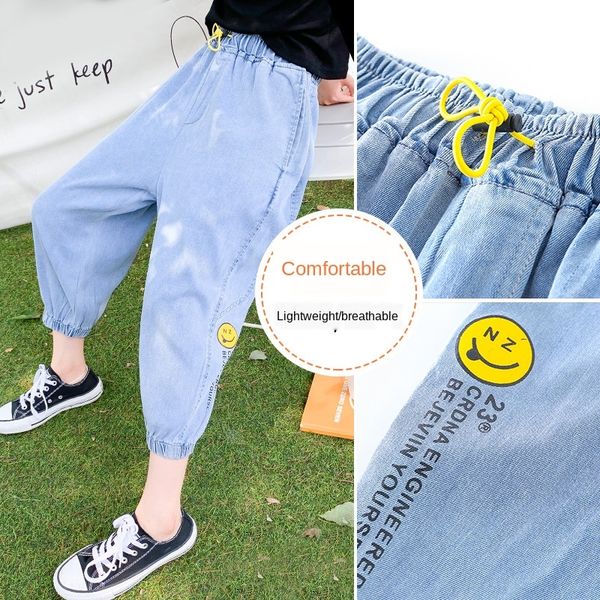 girls' summer denim capri pants 2020 medium and large panty panty children's thin tencel children's pants casual sports girls, Blue
girls' summer denim capri pants 2020 medium and large panty panty children's thin tencel children's pants casual sports girls, Blue