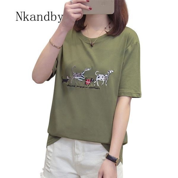 nkandby plus size womens tees 2020 summer embroidery animal oversized female t-shirt short sleeve loose ladies large tshirt, White
nkandby plus size womens tees 2020 summer embroidery animal oversized female t-shirt short sleeve loose ladies large tshirt, White