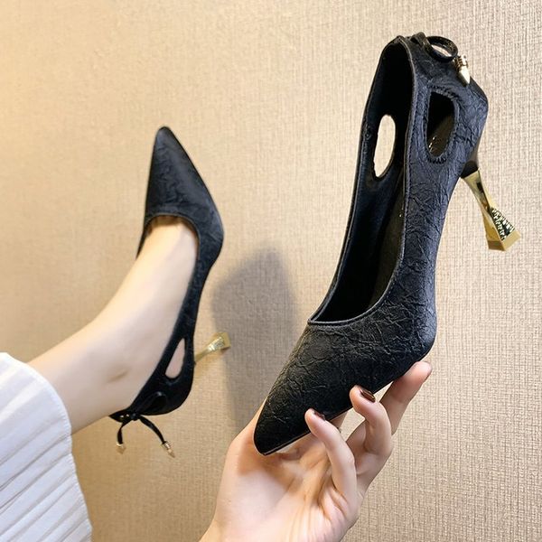 high heels women's stilettos spring and autumn new all-match hollow bow women's shoes single shoes banquet dress, Black
high heels women's stilettos spring and autumn new all-match hollow bow women's shoes single shoes banquet dress, Black