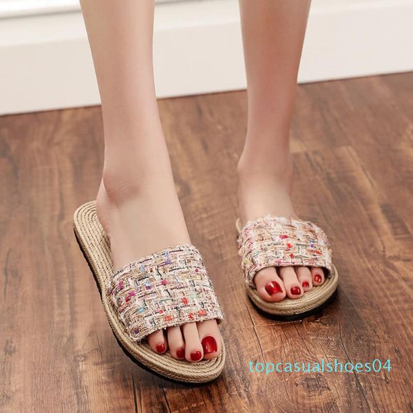 summer flax home slippers 2020 fashion women soles shoes indoor outdoor linen slippers open toe sandals flat shoes #0702 t04, Black
summer flax home slippers 2020 fashion women soles shoes indoor outdoor linen slippers open toe sandals flat shoes #0702 t04, Black