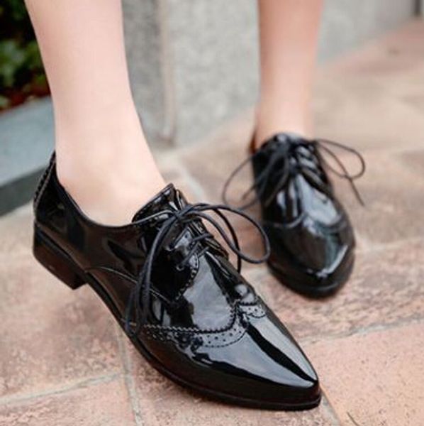 fashion shiny pointed toe mary jane flat oxford causal shoes plus size26-62 lace up low heel brogue oxfords shoes zapatos mujer, Black
fashion shiny pointed toe mary jane flat oxford causal shoes plus size26-62 lace up low heel brogue oxfords shoes zapatos mujer, Black