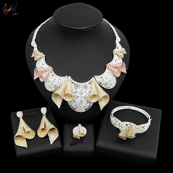 yulaili dubai gold jewelry sets for women wedding african beads bridal flower shape necklace earrings bracelet ring jewellery 
yulaili dubai gold jewelry sets for women wedding african beads bridal flower shape necklace earrings bracelet ring jewellery