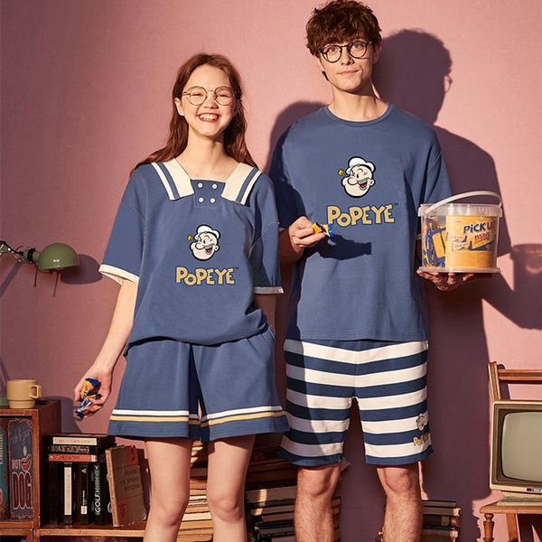 new summer clothes clothes furnishing clothing cotton couple's home suit gk same cartoon popeye casual pajamas women's home suit, Black;brown
new summer clothes clothes furnishing clothing cotton couple's home suit gk same cartoon popeye casual pajamas women's home suit, Black;brown