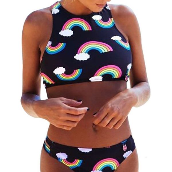 women rainbow print kawaii letter split bikini set female hang neck swimmer push up swimsuit brazilian monokini bathing suits 38, White;black
women rainbow print kawaii letter split bikini set female hang neck swimmer push up swimsuit brazilian monokini bathing suits 38, White;black
