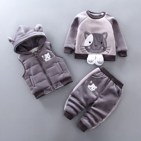 kid toddler clothes set winter velvet hoodies pants cartoon cat 3pcs baby girls boy suit for boys vest + shirt+ pants 1 - 4 y, White
kid toddler clothes set winter velvet hoodies pants cartoon cat 3pcs baby girls boy suit for boys vest + shirt+ pants 1 - 4 y, White