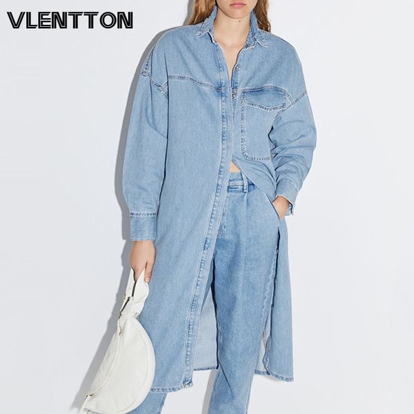 women's jackets spring autumn women vintage blue long denim solid pocket jeans coat female outwear casual loose cowboy windbreaker, Black;brown
women's jackets spring autumn women vintage blue long denim solid pocket jeans coat female outwear casual loose cowboy windbreaker, Black;brown