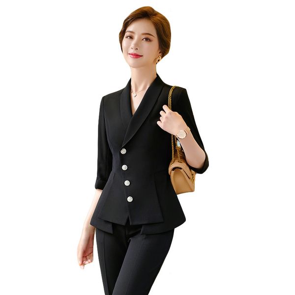 women pant suits formal suit new professional business dress suit female temperament fashion wild 2 piece sets womens outfits, White
women pant suits formal suit new professional business dress suit female temperament fashion wild 2 piece sets womens outfits, White