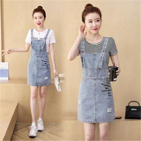 kh62c denim suspender skirt women's 2020 suspender skirt dress summer new korean version fashion temperament dress two-piece tao zhuang, Gray 
kh62c denim suspender skirt women's 2020 suspender skirt dress summer new korean version fashion temperament dress two-piece tao zhuang, Gray