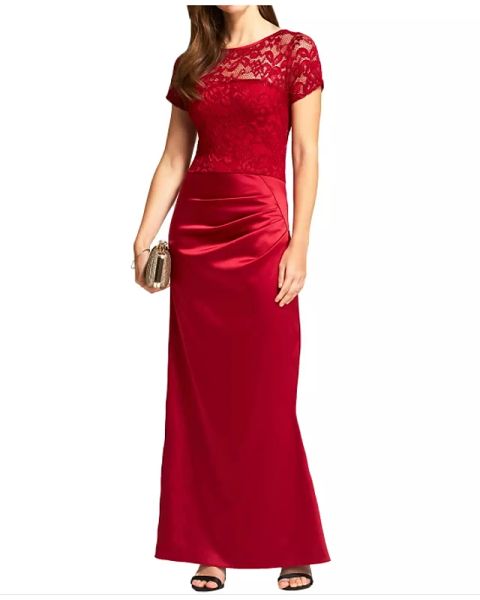 sheath / column minimalist red guest formal evening dress jewel neck short sleeve floor length lace satin with draping, Black;red
sheath / column minimalist red guest formal evening dress jewel neck short sleeve floor length lace satin with draping, Black;red