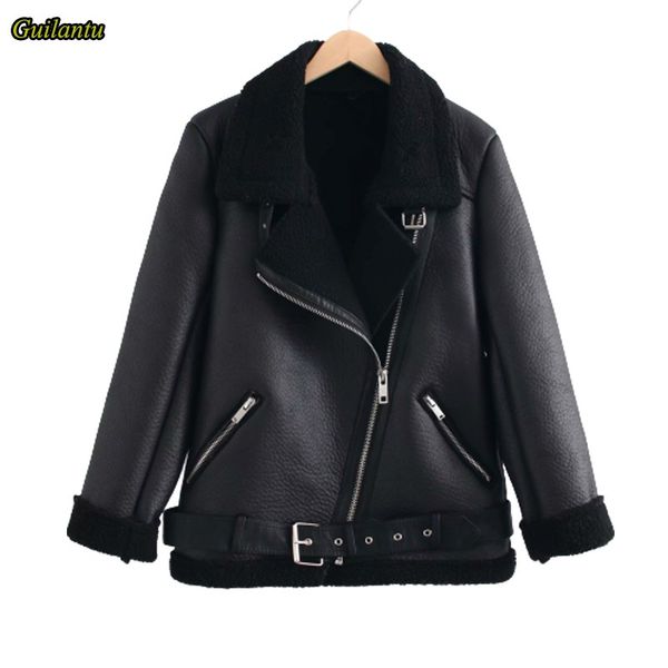 guilantu winter faux lamb leather jacket women faux leather lambs wool fur collar thick jacket female black punk streetwear coat
guilantu winter faux lamb leather jacket women faux leather lambs wool fur collar thick jacket female black punk streetwear coat