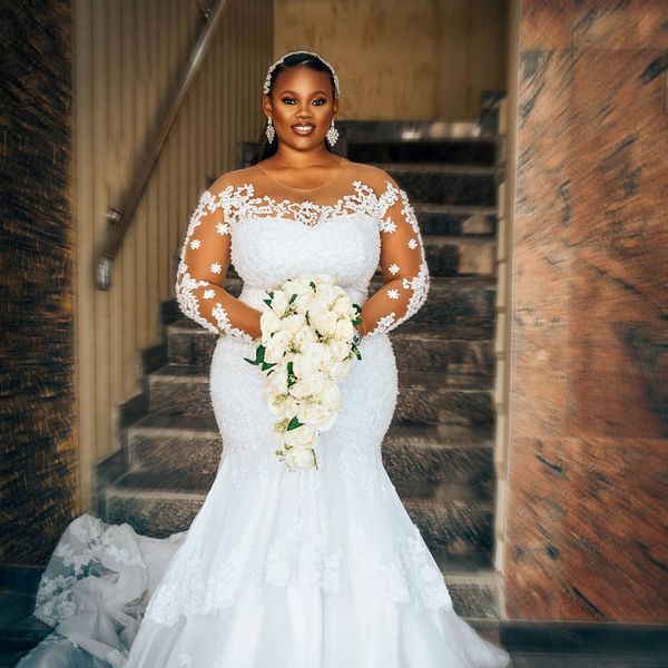 plus size arabic aso ebi luxurious lace beaded wedding dresses sheer neck long sleeves bridal dresses vintage wedding gowns zj0445, White
plus size arabic aso ebi luxurious lace beaded wedding dresses sheer neck long sleeves bridal dresses vintage wedding gowns zj0445, White