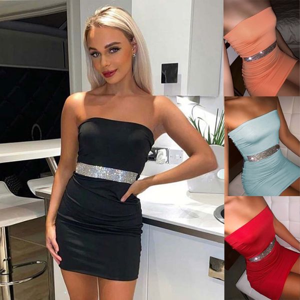 new arrivals summer women dress solid color tight dresses lady sleeveless diamond-encrusted high-waisted buttock mini dress, Black;gray
new arrivals summer women dress solid color tight dresses lady sleeveless diamond-encrusted high-waisted buttock mini dress, Black;gray