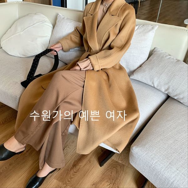 2020 korean autumn and winter new cashmere water ripple double-sided hand sewing wool coat wool coat coat, Black
2020 korean autumn and winter new cashmere water ripple double-sided hand sewing wool coat wool coat coat, Black